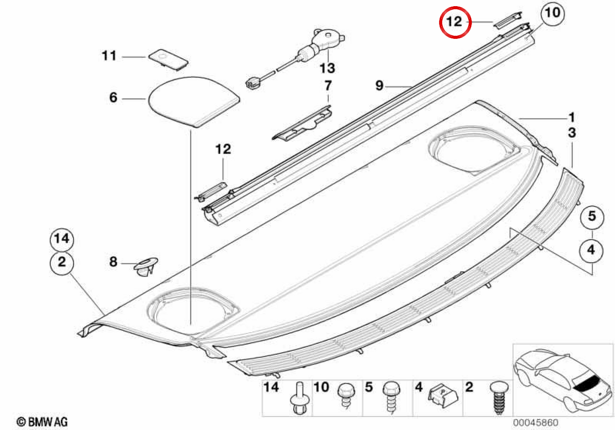 OME Embelledor OEM 51468218275 per BMW E46, E60. BMW originale.
