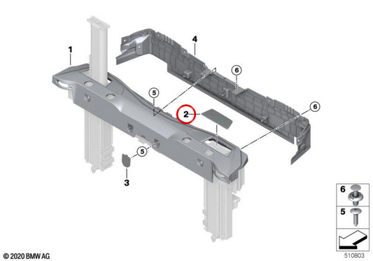 Tampa da barra de segurança esquerda OEM 51469498075 para BMW G23, G83. BMW genuíno.