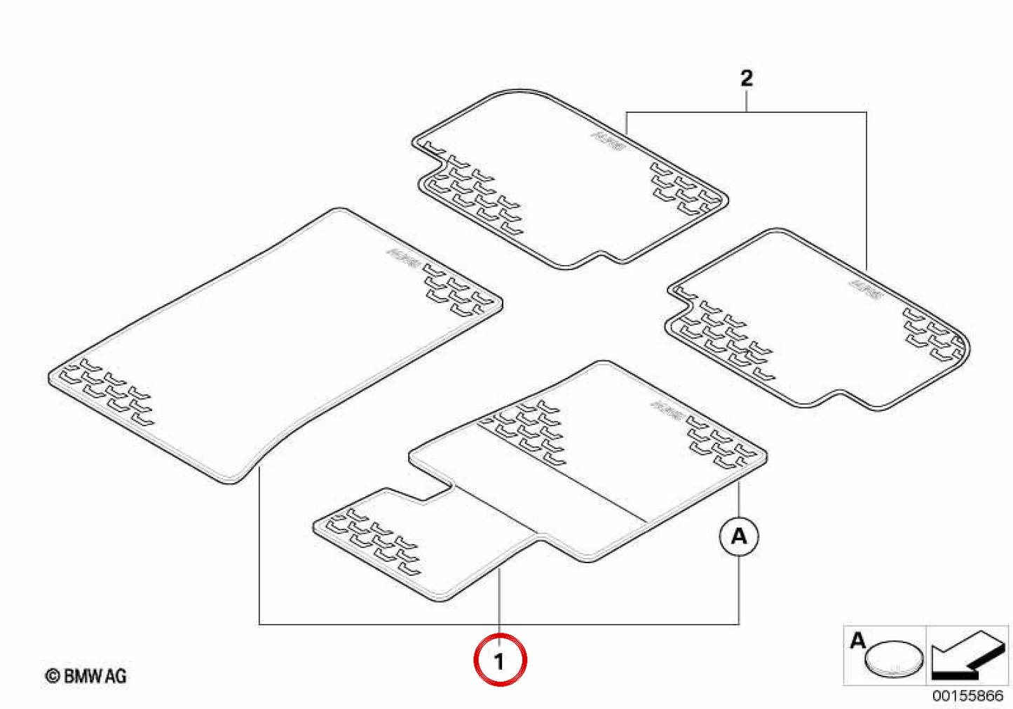 ANTHRAZIT OEM FRANT REFKED CAPET SET 51470427552 pour BMW E90, E91, E92, E93 et ​​plus. BMW d'origine.