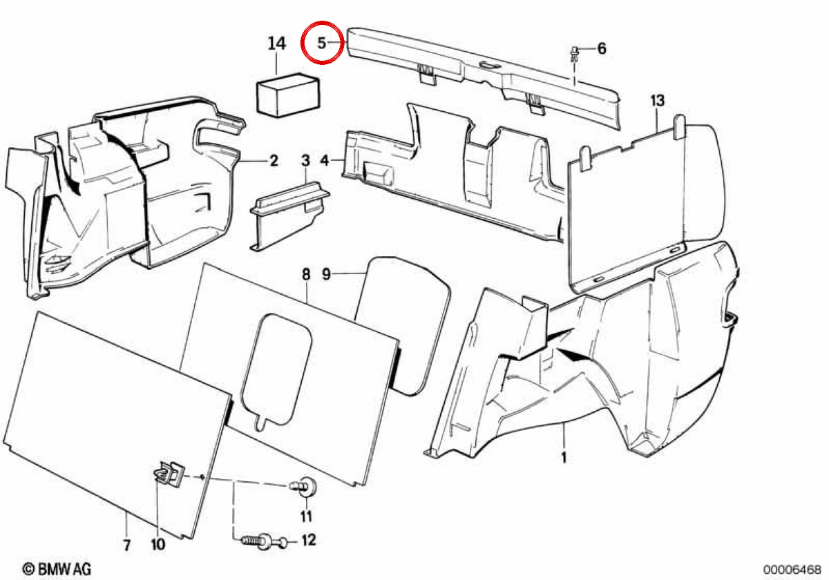OEM 51471904968 Abdeckung für BMW E30. Original BMW.
