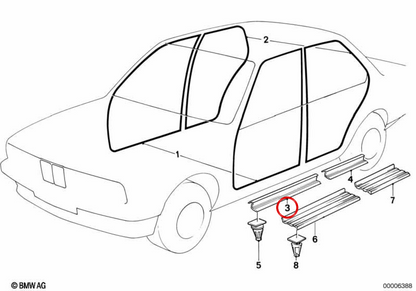 Embels Embels input frontale OEM 51471978475 per BMW E34. BMW originale.