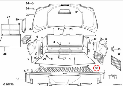 OEM 5147253806 Network Trunk per BMW E31. BMW originale.