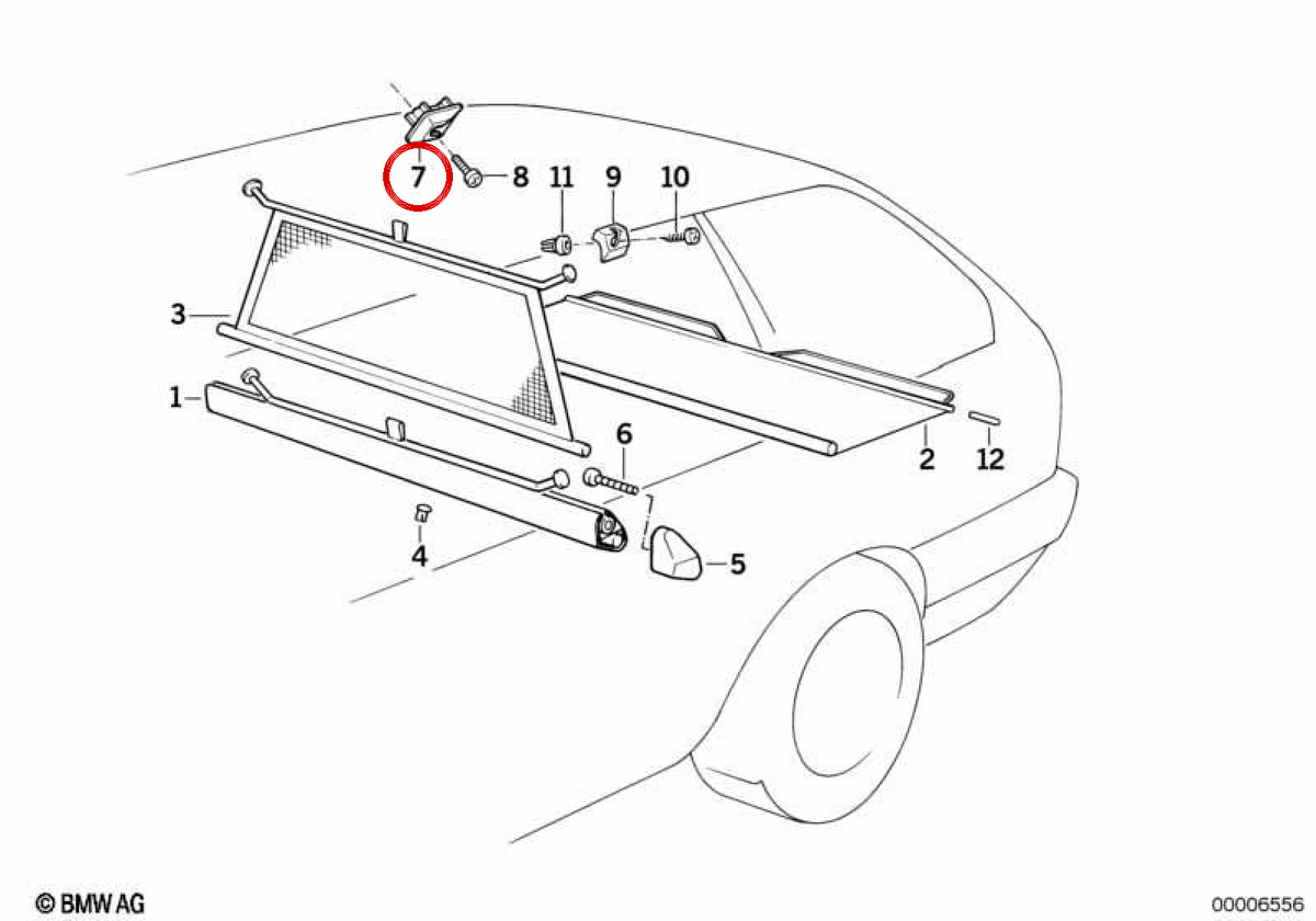 Hazard a destra OEM 51472257586 per BMW E30. BMW originale.