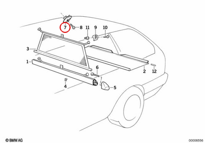 Hazard a destra OEM 51472257586 per BMW E30. BMW originale.