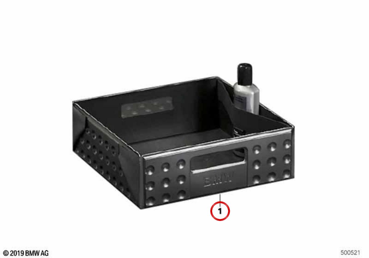 Scatola pieghevole in tessuto nero OEM 51472303796 per BMW E81, E87, F20, F30, E46, E90, F10, X5... e altro ancora. BMW originale.