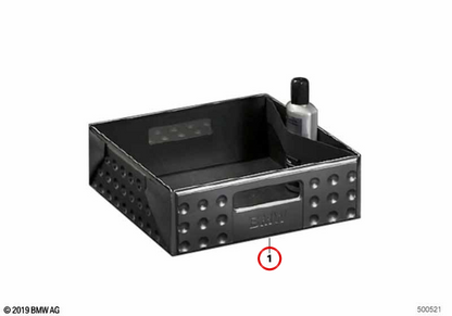 Scatola pieghevole in tessuto nero OEM 51472303796 per BMW E81, E87, F20, F30, E46, E90, F10, X5... e altro ancora. BMW originale.