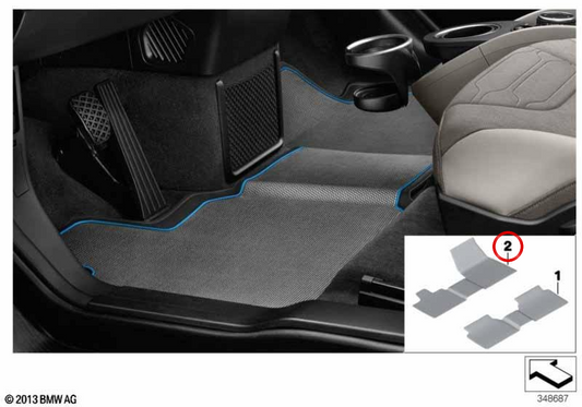 Gummi -Matte (vorne) OEM 51472349826 für BMW i3 (I01). Original BMW.