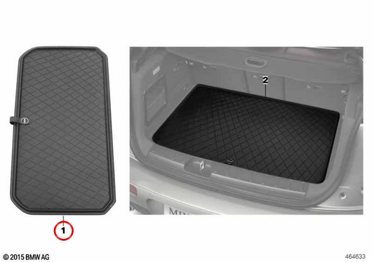 Molded trunk mat OEM 51472353820 for MINI F56, F56 BEV, F56 LCI, F56 BEV LCI, F66. Original MINI.