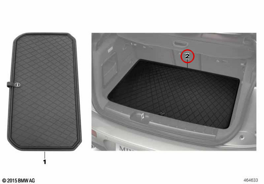 Schwarze, maßgeschneiderte Kofferraum‑Schutzmatte OEM 51472447613 für MINI Countryman F60, F60 LCI... Original MINI