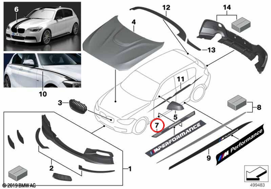 Stribos M -Leistung für BMW F21, F22, F23, F87 (OEM 51472457829). Original BMW