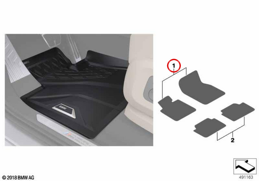 Carpets de protection OEM 51472458559 pour BMW G05, F85, F95, G06, F86, F96, G07. BMW d'origine.