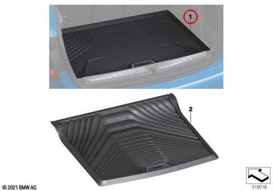 Alfombrilla de maletero OEM 51472469099 para BMW F40. Original BMW.