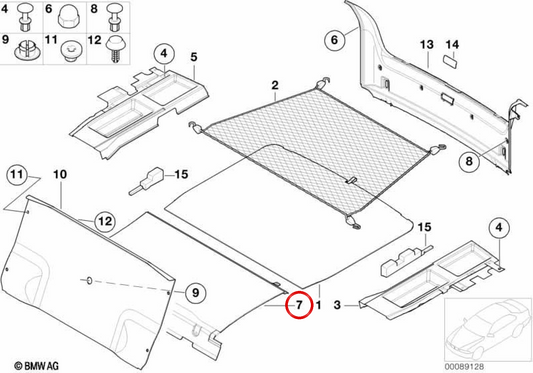 Front boot coating OEM 51472693768 for BMW E39. Original BMW.
