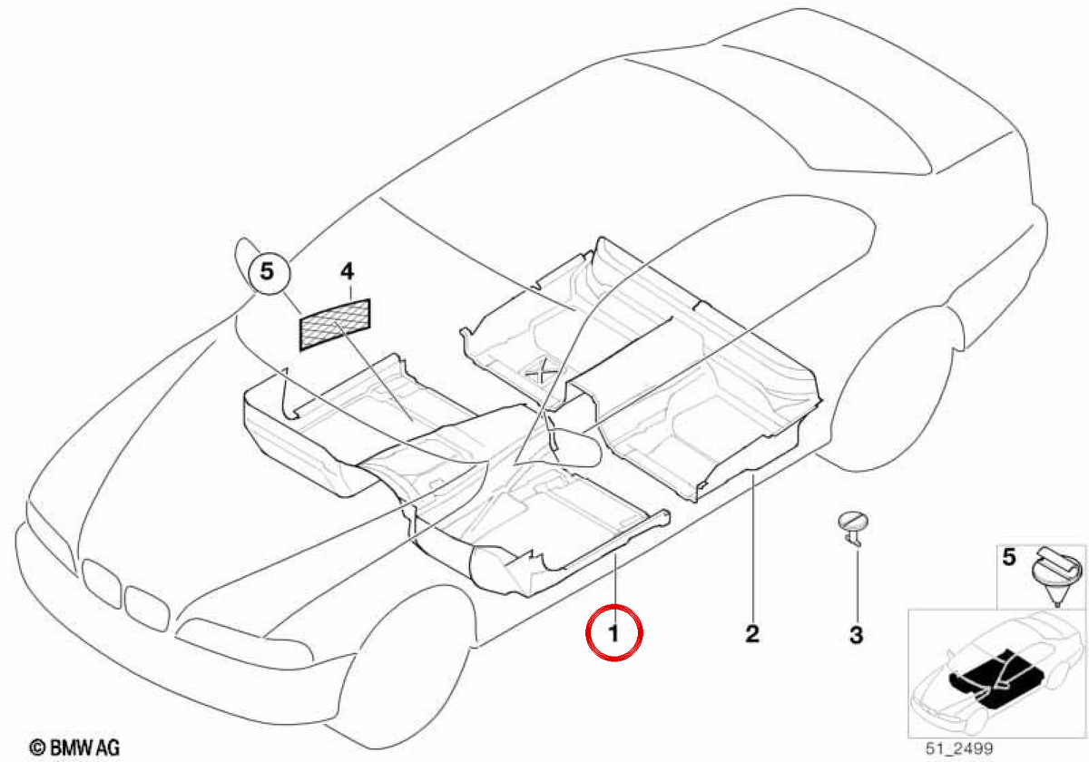 Vorderer unterer Coader OEM 51472698227 für BMW E39. Original BMW.