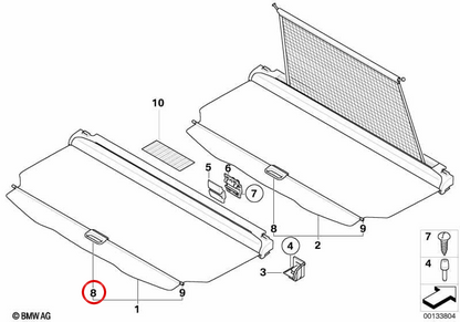 Asa de puerta interior OEM 51473419534 para BMW E83. Original BMW.