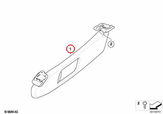 Le parasol droit OEM 51473422966 pour BMW E86. BMW d'origine.