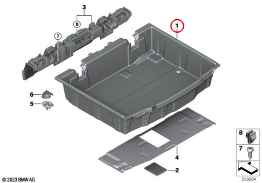 OEM-Kofferraumschublade 51475A16031 für MINI Countryman U25 (10/2022 - 03/2025), kompatibel mit den Versionen C 11GA, C 12GA, D 62GA, S ALL4 21GA, S ALL4 22GA, JCW ALL4 31GA, JCW ALL4 32GA. Originaler MINI.