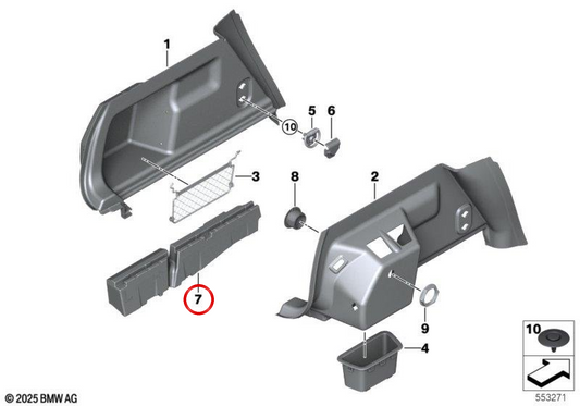 Support de longeron gauche OEM 51475A16045 pour MINI Countryman U25 (10/2022 - 03/2025). MINI d'origine.