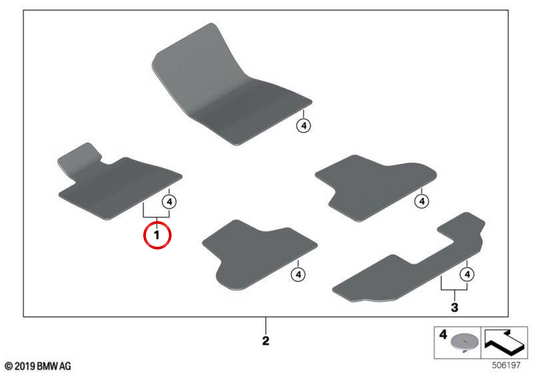 OEM -Fahrer Veranda 51475A40B39 für BMW G05, F95, G06, F96, G07. Original BMW.