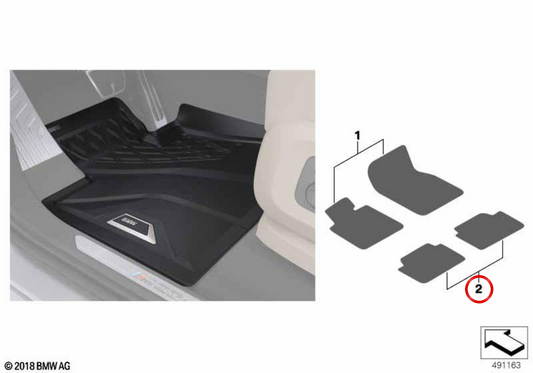 BMW Alwetter OEM 51475A50926 Carpets en caoutchouc pour BMW G09. BMW d'origine.