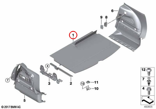 Pianale di carico del bagagliaio OEM 51476952383 per MINI Clubman R55 e R55 LCI. MINI Originale