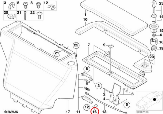 OEM cable support 51477007057 for BMW E52. Original BMW.