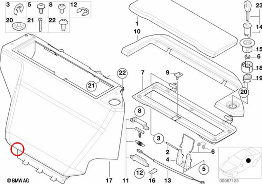 OEM Hecklagerbox 5147007766 für BMW E52. Original BMW.