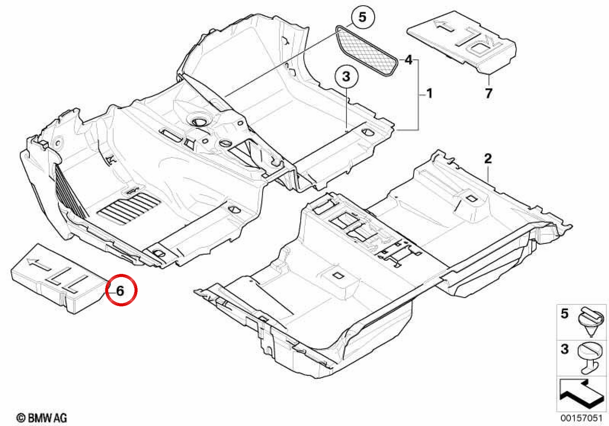 Left Front Om 51477051375 for BMW E83. Original BMW.