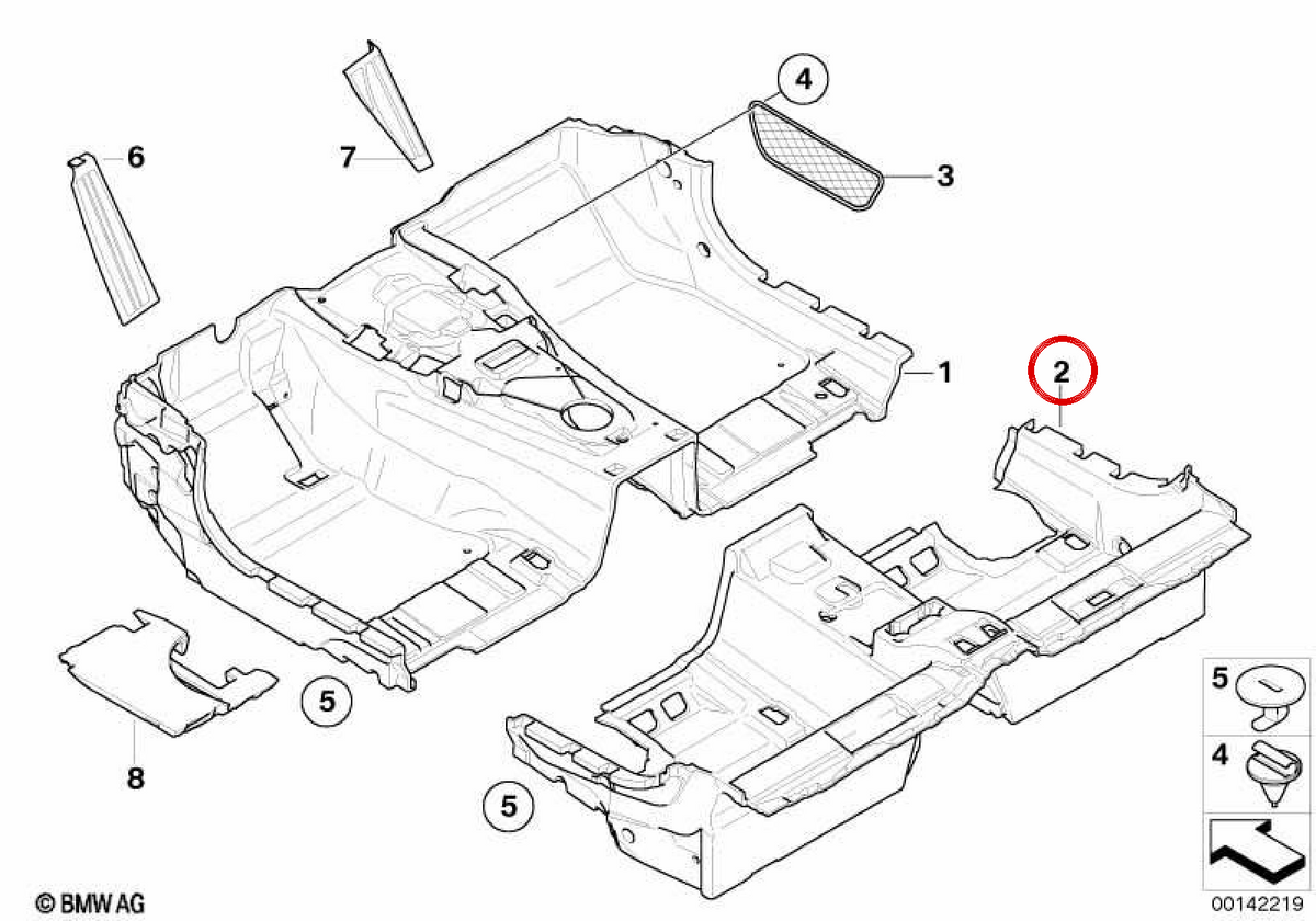 Lower rear coating OEM 51477073767 for BMW E63, E64. Original BMW.