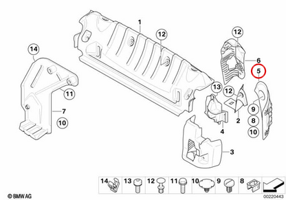 OEM Linksabdeckung 5147130899 für BMW E93. Original BMW.
