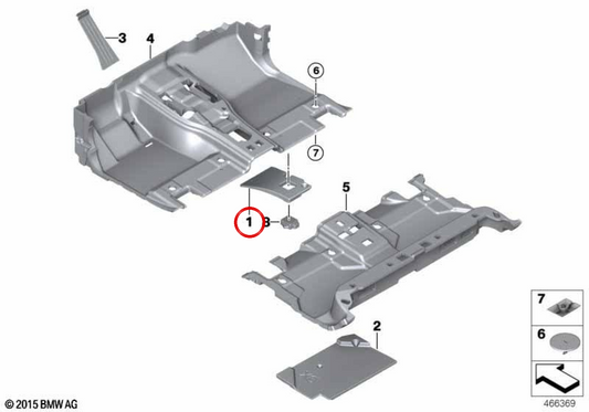 Right front mat 51477154832 for BMW E70, E71, E72, F15, F16, F85, F86. Original BMW.