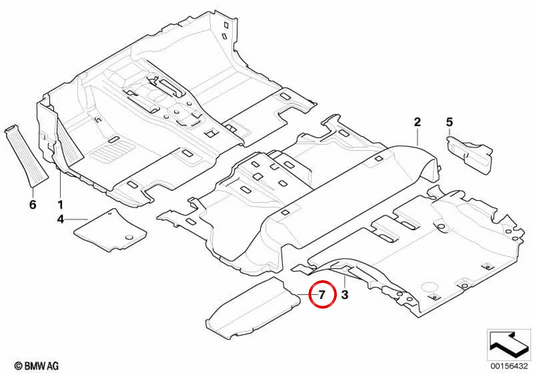 Einleger droit OEM 51477154836 pour BMW E70, F15, F85, E71. BMW d'origine.