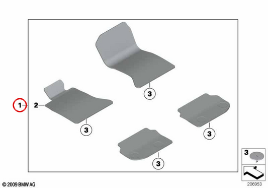 OEM 51477230423 velvet carpet set for BMW F10, F11, F18. Original BMW.