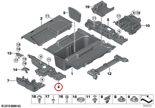 Soporte de larguero izquierdo OEM 51477234605 para BMW F31. Original BMW.