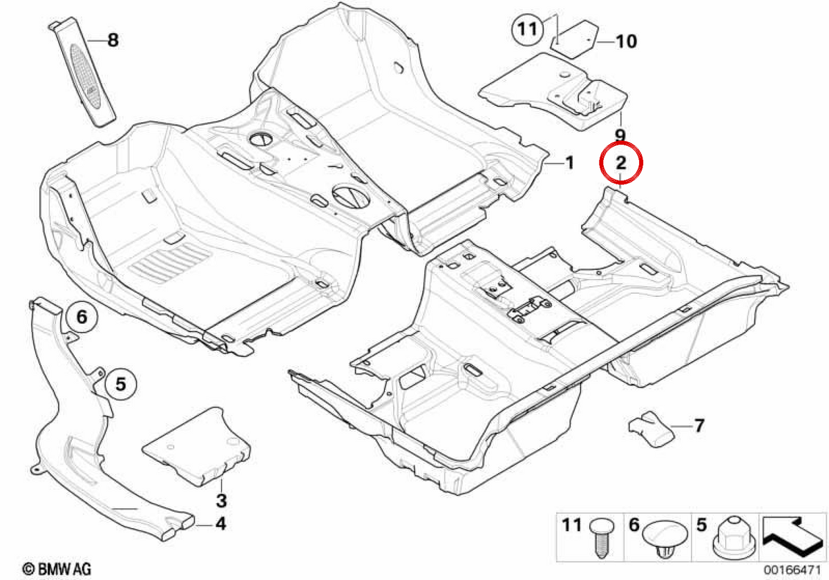 Lower rear coating OEM 51477265968 for BMW E93. Original BMW.