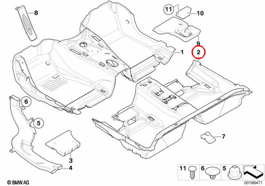 Revestimiento inferior trasero OEM 51477265968 para BMW E93. Original BMW.