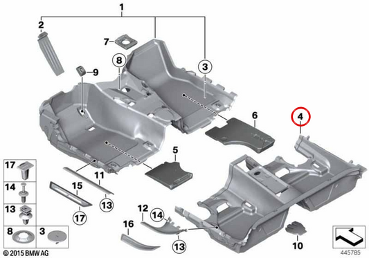 Untere Heckbeschichtung OEM 51477272629 für BMW F20. Original BMW.