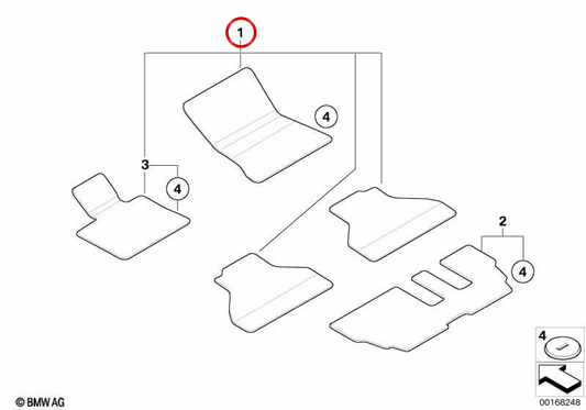 OEM 51477306572 Samt Teppich für BMW E71. Original BMW.