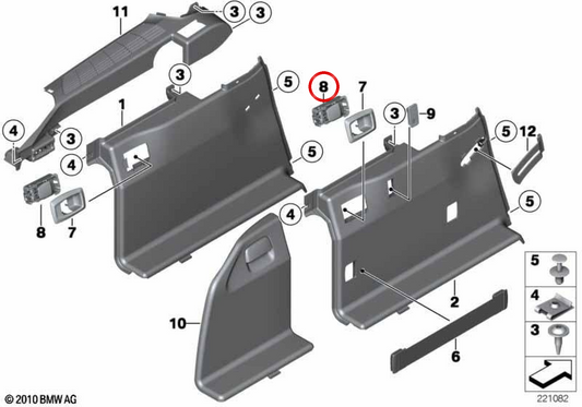 OM 5147328167 Hebel für BMW F11 entsperren. Original BMW.