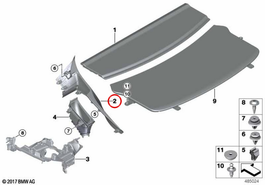 OEM 51477356679 Linksleitende Beschichtung für BMW F36. Original BMW.