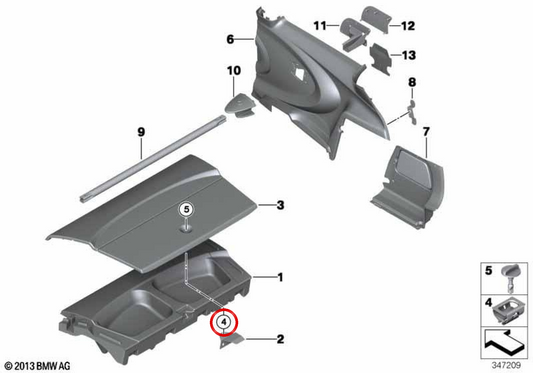 Clipe de fixação OEM 51477368429 para MINI R56 LCI, Cooper S JCW, JCW. MINI originais.