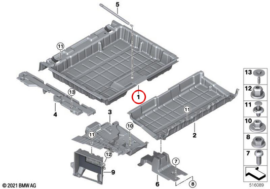 Organizzazione del vassoio per il SOOL del Board OEM 51477387458 per BMW G31. BMW originale.
