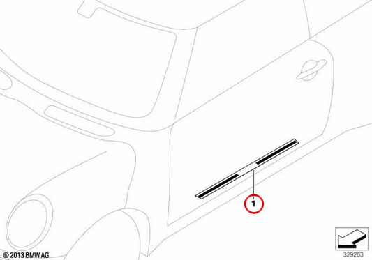 Parament vorne rechts OEM 51477406646 für MINI Clubman R55, R55 LCI. Original MINI.