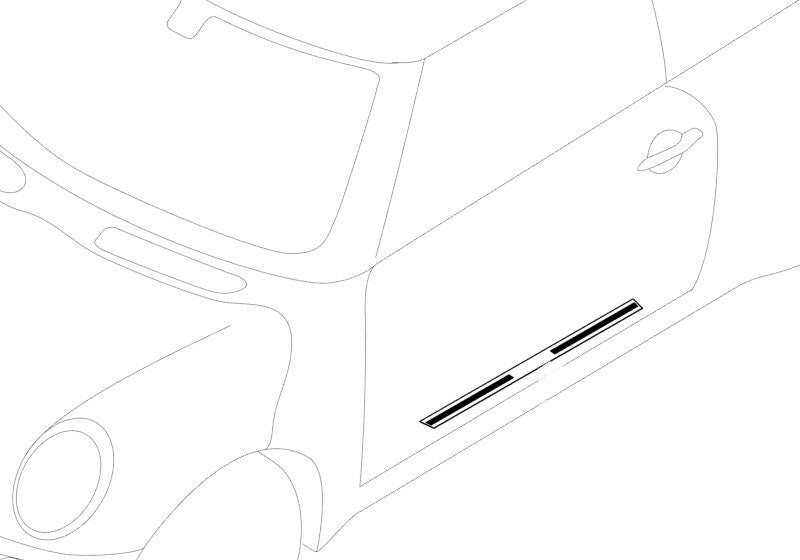 Moldura lateral inferior (paramento de entrada) OEM 51477406647 para MINI R56, R56 LCI, Clubman R55, R55 LCI, Cabrio R57, R57 LCI, Coupé R58, Roadster R59... y más. Original MINI.