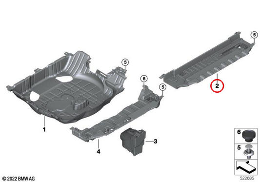 Bandeja de almacenamiento maletero OEM 51477438262 para BMW G05, F95. Original BMW.