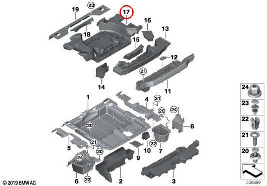Prise en charge des roues de rechange avant pour BMW X3 F97, G01, G08 Series X4 F98, G02 (OEM 51477440140). BMW d'origine