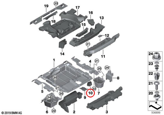 Soporte de anclaje OEM 51477441111 para BMW G01, G08, F97, G02, F98. Original BMW.