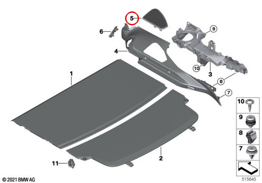 Faire griller le haut-parleur arrière OEM 51477445478 pour BMW G32. BMW d'origine.