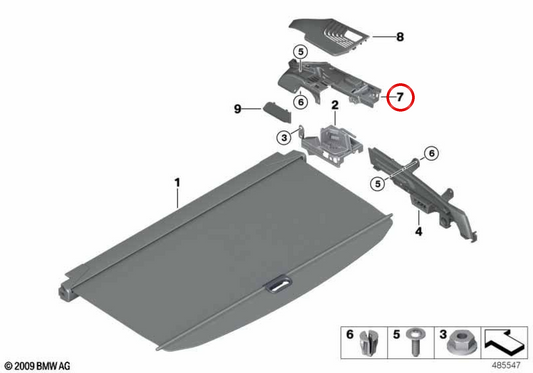 OM Poignée de porte intérieure 51477450973 pour BMW x3 (G01), X4 (G02), IX3 (G08), x3 M (F97). BMW d'origine.