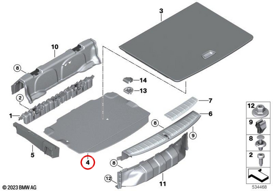 OEM 51477454923 Eary Sool -Beschichtung für BMW F39. Original BMW.